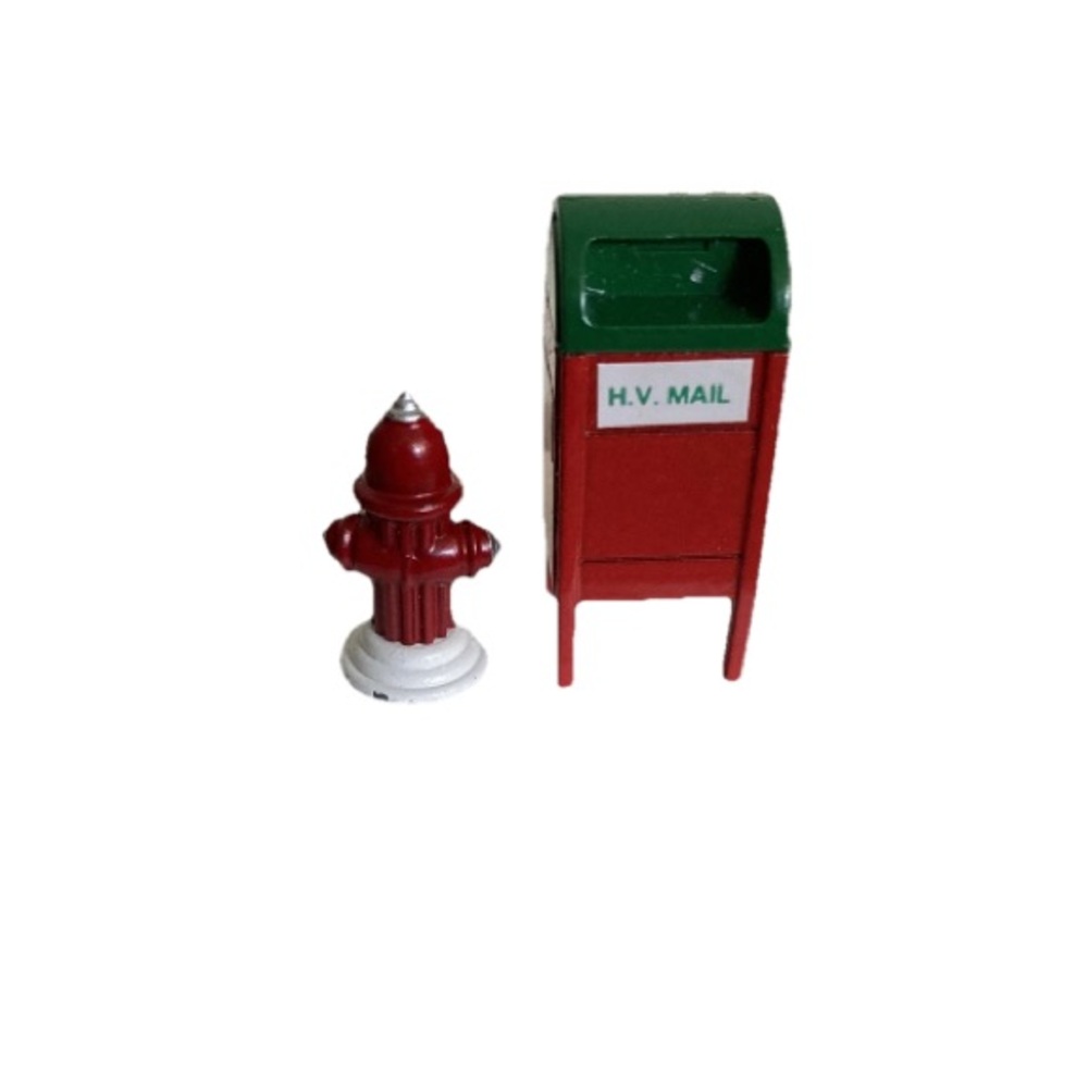 Department 56  Mail Box Fire Hydrant Heritage Village 5214-0 2pc Set in Box